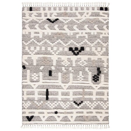 Safavieh 5 x 8 ft. Casablanca Abstract 100 Percent Wool Pile Rectangle Rug Ivory & Black CSB542A-5